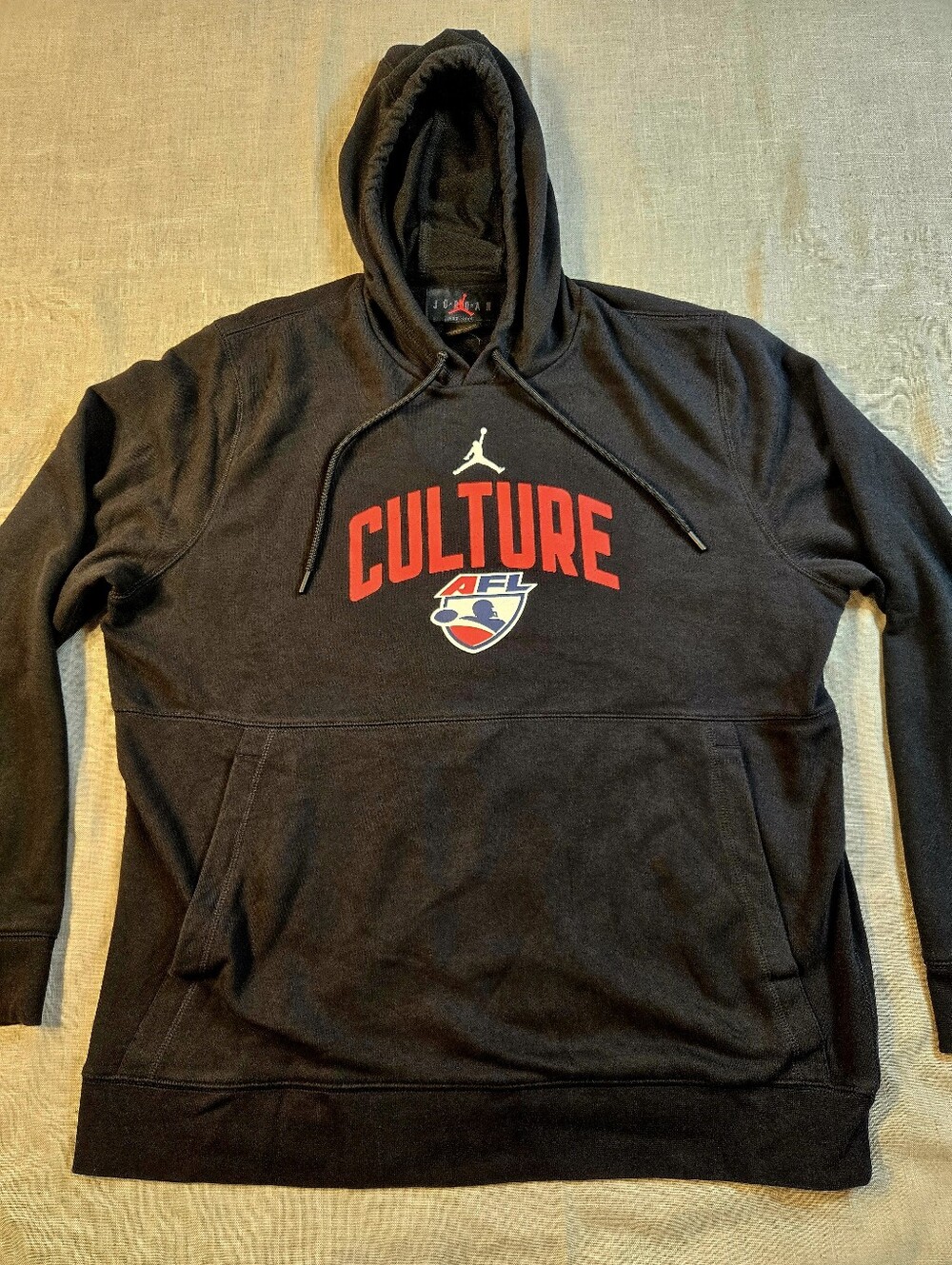 Jordan Mens Large Culture AFL Pullover Hoodie Black Fleece Sweatshirt Jumpman